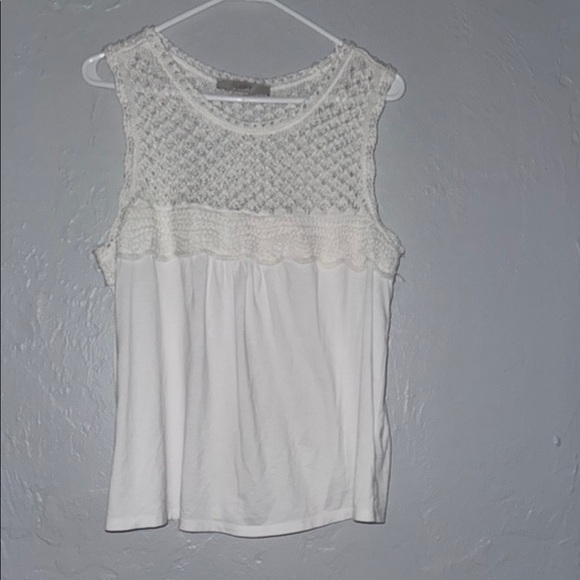 LOFT White Lace Sleeveless Blouse 133 - Picture 1 of 7